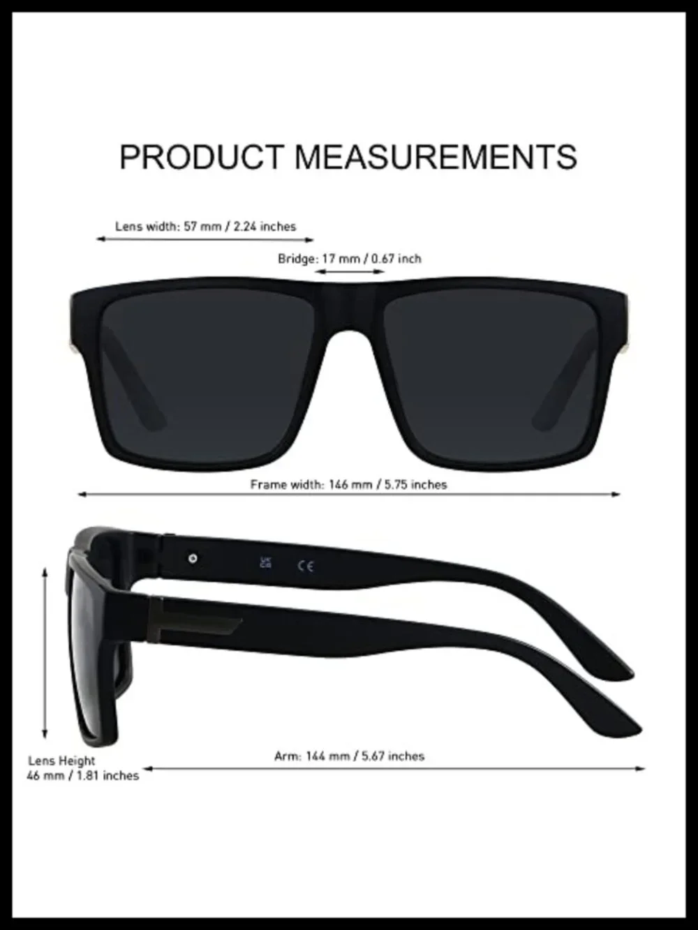 Polarized Oversized Square Sunglasses UV400 Rectangle Shades